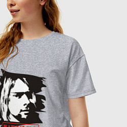 Футболка оверсайз женская Nirvana: Kurt Cobain, цвет: меланж — фото 2