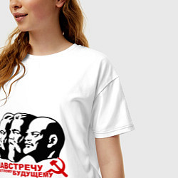 Футболка оверсайз женская Навстречу будущему СССР, цвет: белый — фото 2