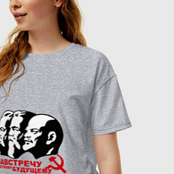 Футболка оверсайз женская Навстречу будущему СССР, цвет: меланж — фото 2