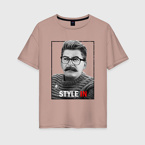 Женская футболка оверсайз Stalin: Style in / Пыльно-розовый – фото 1