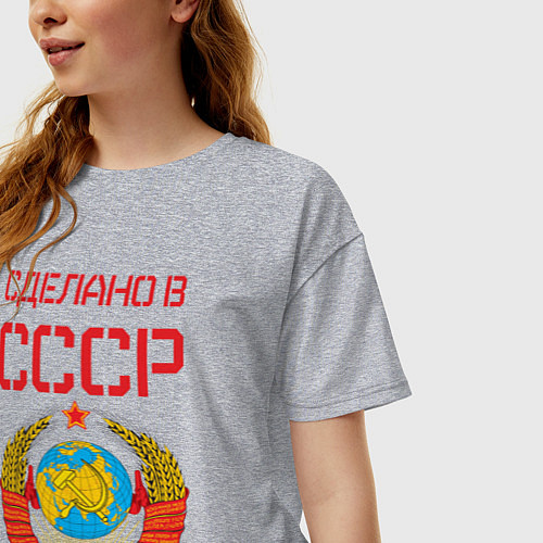 Женская футболка оверсайз Сделано в СССР / Меланж – фото 3