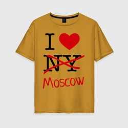 Женская футболка оверсайз I love Moscow