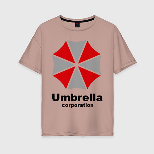Женская футболка оверсайз Umbrella corporation / Пыльно-розовый – фото 1