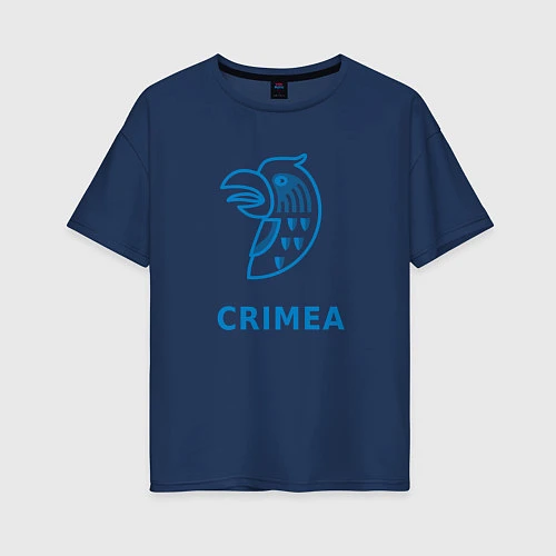 Женская футболка оверсайз Crimea / Тёмно-синий – фото 1