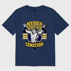 Футболка оверсайз женская Never Give Up: Cenation, цвет: тёмно-синий