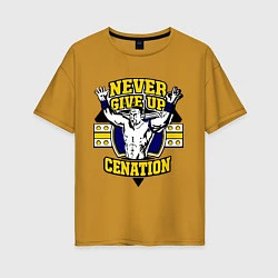 Женская футболка оверсайз Never Give Up: Cenation