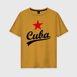 Футболка оверсайз женская Cuba Star, цвет: горчичный