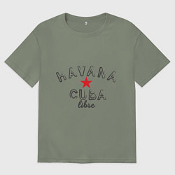 Футболка оверсайз женская Havana Cuba, цвет: авокадо