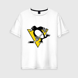 Футболка оверсайз женская Pittsburgh Penguins, цвет: белый