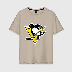 Женская футболка оверсайз Pittsburgh Penguins