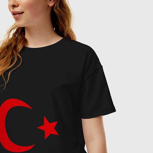 Женская футболка оверсайз Турция / Черный – фото 3