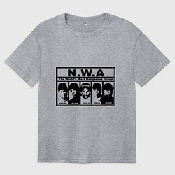 Футболка оверсайз женская NWA, цвет: меланж