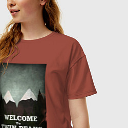 Футболка оверсайз женская Welcome to Twin Peaks, цвет: кирпичный — фото 2