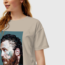 Футболка оверсайз женская Том Харди Ван Гога, цвет: миндальный — фото 2