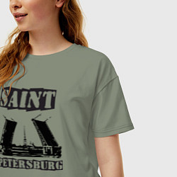 Футболка оверсайз женская Санкт-Петербург, цвет: авокадо — фото 2