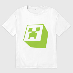 Футболка оверсайз женская Green Creeper, цвет: белый