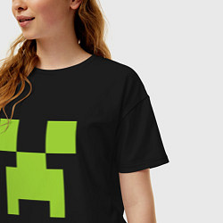 Футболка оверсайз женская Minecraft logo grey, цвет: черный — фото 2