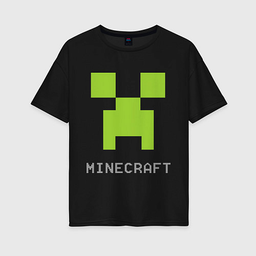 Женская футболка оверсайз Minecraft logo grey / Черный – фото 1