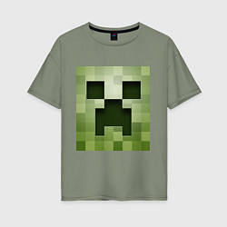 Футболка оверсайз женская Мinecraft creeper, цвет: авокадо