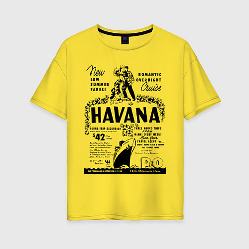 Женская футболка оверсайз Havana Cuba / Желтый – фото 1