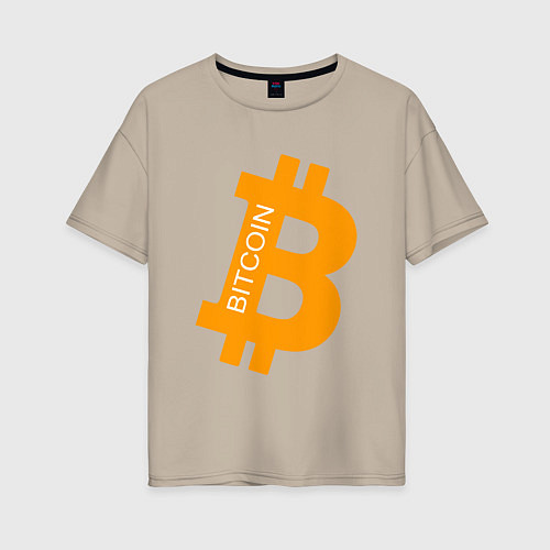 Женская футболка оверсайз Bitcoin Boss / Миндальный – фото 1