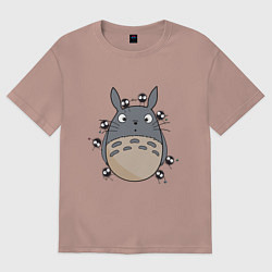 Футболка оверсайз женская Тоторо, цвет: пыльно-розовый