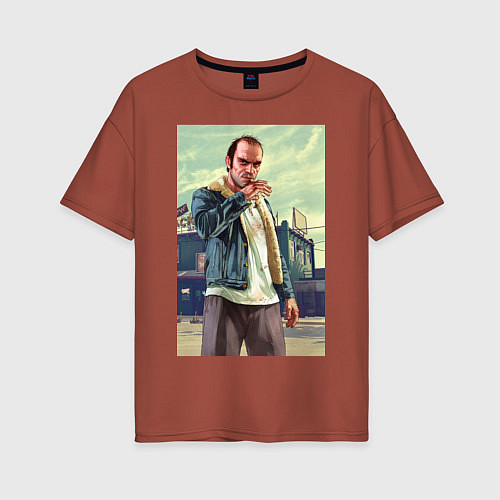 Женская футболка оверсайз Trevor Philips / Кирпичный – фото 1