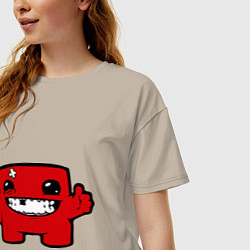Футболка оверсайз женская Super Meat Boy, цвет: миндальный — фото 2