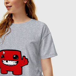 Футболка оверсайз женская Super Meat Boy, цвет: меланж — фото 2