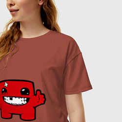 Футболка оверсайз женская Super Meat Boy, цвет: кирпичный — фото 2