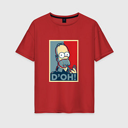 Футболка оверсайз женская D'oh Poster, цвет: красный