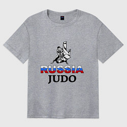 Футболка оверсайз женская Russia judo, цвет: меланж