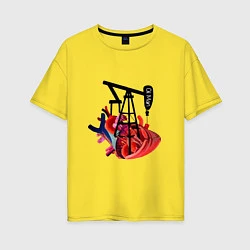 Женская футболка оверсайз Сердце нефтяника