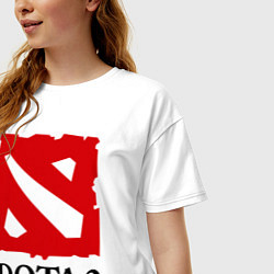 Футболка оверсайз женская Dota 2: Logo, цвет: белый — фото 2