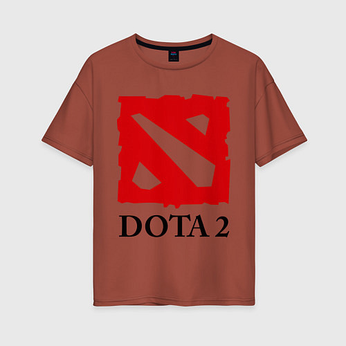 Женская футболка оверсайз Dota 2: Logo / Кирпичный – фото 1