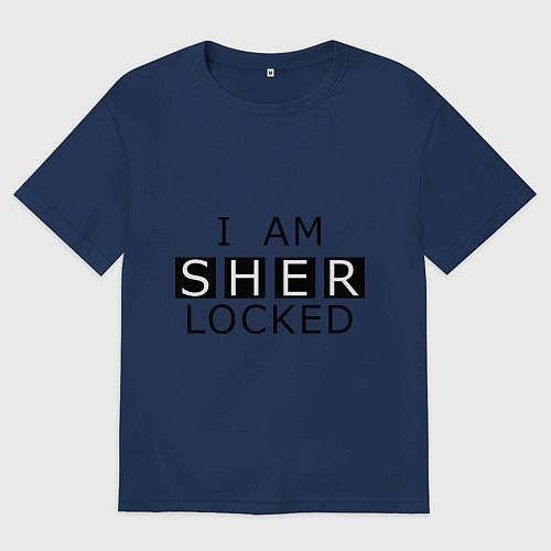Женская футболка оверсайз I am Sherlocked / Тёмно-синий – фото 1