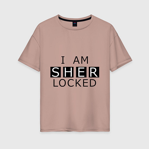 Женская футболка оверсайз I am Sherlocked / Пыльно-розовый – фото 1