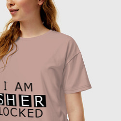 Футболка оверсайз женская I am Sherlocked, цвет: пыльно-розовый — фото 2