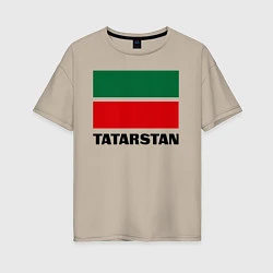 Футболка оверсайз женская Флаг Татарстана, цвет: миндальный