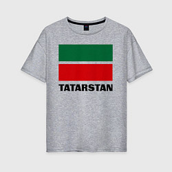 Футболка оверсайз женская Флаг Татарстана, цвет: меланж
