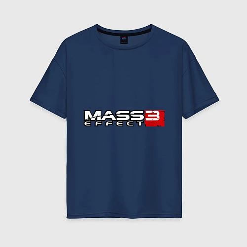 Женская футболка оверсайз Mass Effect 3 / Тёмно-синий – фото 1