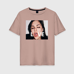 Футболка оверсайз женская Sasha Grey LOVE, цвет: пыльно-розовый