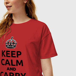 Футболка оверсайз женская Keep Calm & Carry On, цвет: красный — фото 2