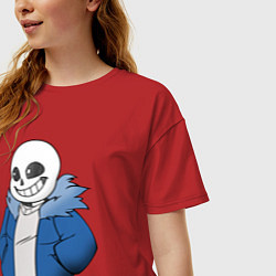 Футболка оверсайз женская Sans, цвет: красный — фото 2