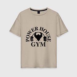 Футболка оверсайз женская Power House Gym, цвет: миндальный