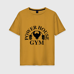Футболка оверсайз женская Power House Gym, цвет: горчичный