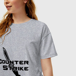 Футболка оверсайз женская Counter Strike: Knife, цвет: меланж — фото 2