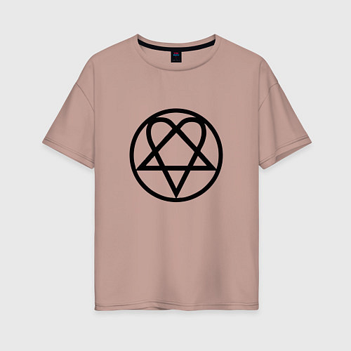 Женская футболка оверсайз HIM Symbol / Пыльно-розовый – фото 1