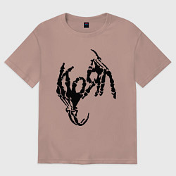 Футболка оверсайз женская Korn bones, цвет: пыльно-розовый