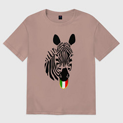 Футболка оверсайз женская Juventus Zebra, цвет: пыльно-розовый